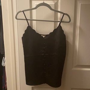 Black satin camisole